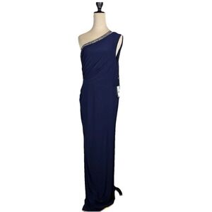 adrianna papell one shoulder jersey dress Adrianna Papell One-shoulder Jersey Maxi Dress
